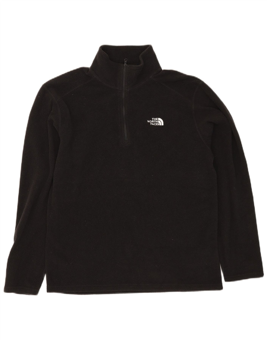 The North Face Mens Zip Neck Fleece Jumper Small Black Polyester