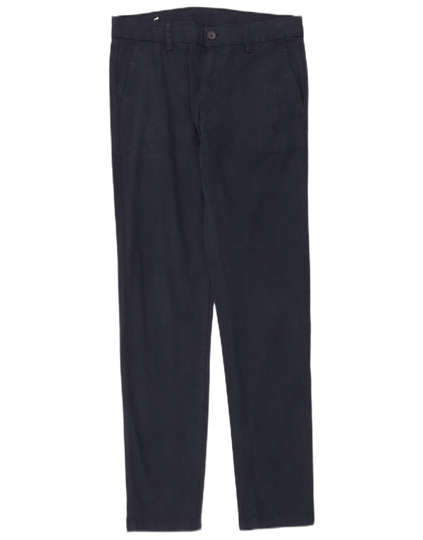 Zara Mens Slim Chino Trousers EU 38 Small W30 L30 Navy Blue Cotton