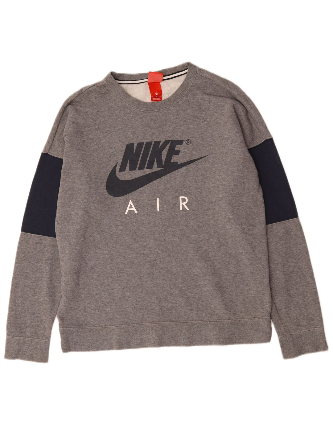 Nike Mens Graphic Sweatshirt Jumper Medium Grey Colourblock Cotton
