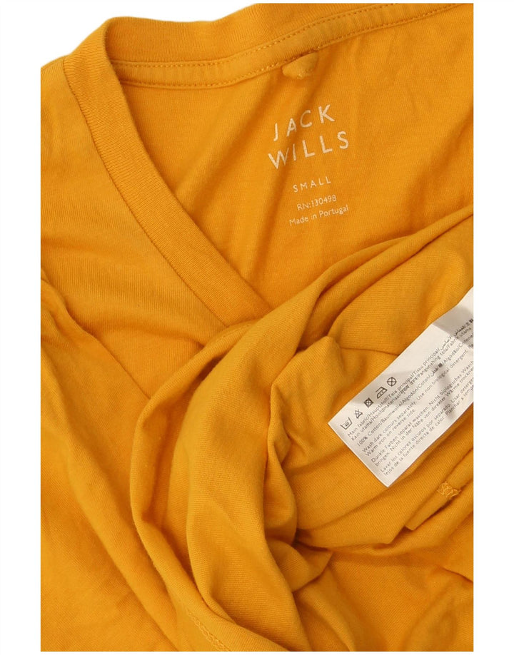JACK WILLS Mens T-Shirt Top Small Yellow Cotton