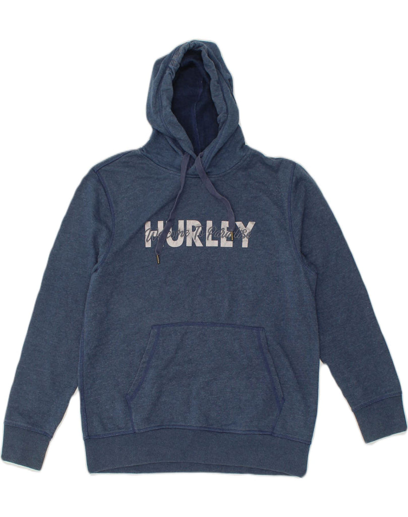 HURLEY Mens Graphic Hoodie Jumper Medium Navy Blue Cotton | Vintage Hurley | Thrift | Second-Hand Hurley | Used Clothing | Messina Hembry 