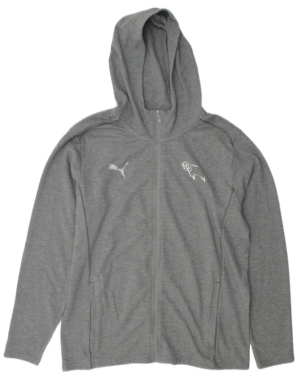 Puma Mens Zip Hoodie Sweater Large Grey Flecked