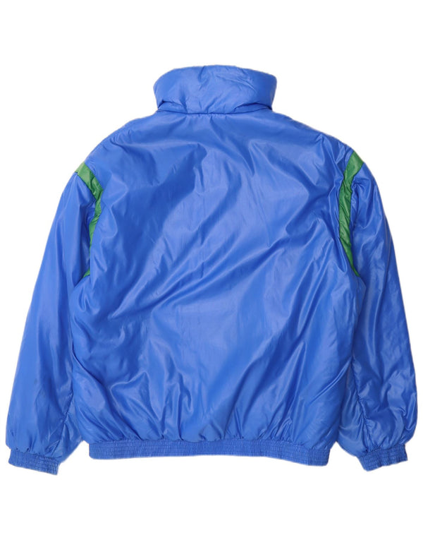 Vintage Mens Padded Jacket IT 52 XL Blue Colourblock Polyamide
