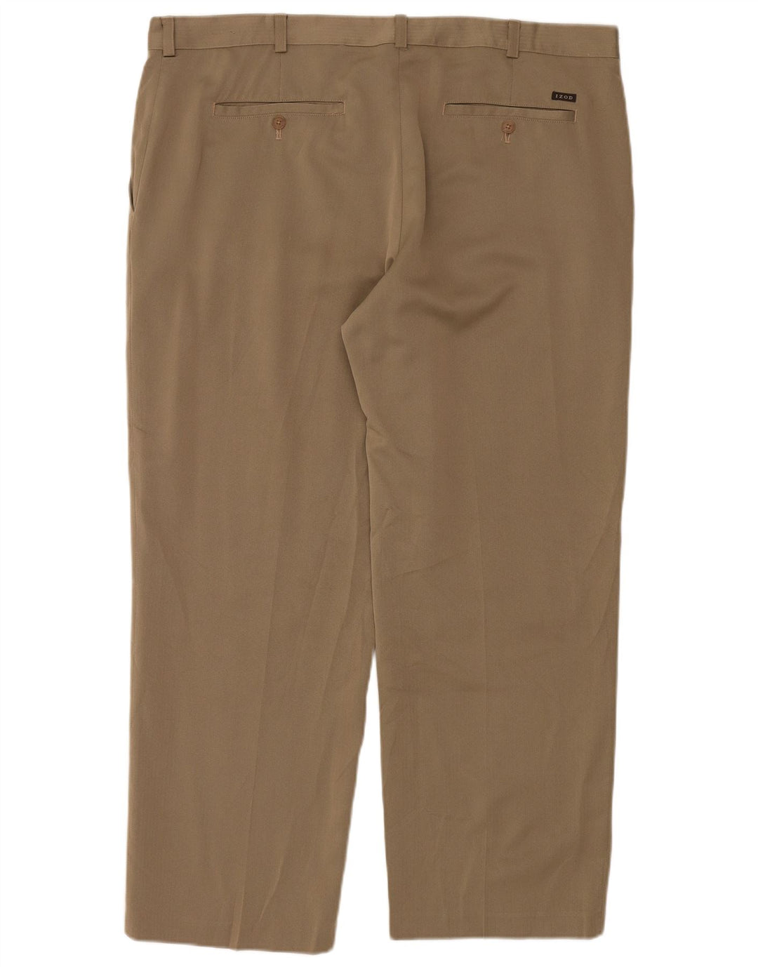 Izod Mens Straight Chino Trousers W42 L30 Beige Polyester