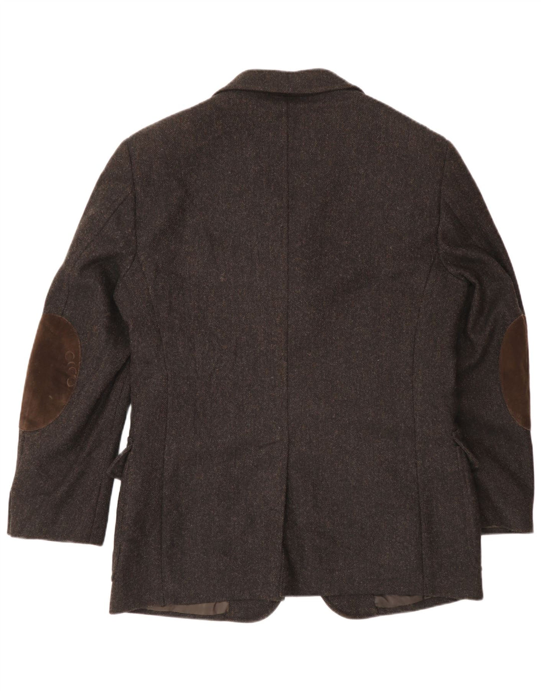 Fay Mens 3 Button Blazer Jacket IT 50 Large Brown Herringbone Wool