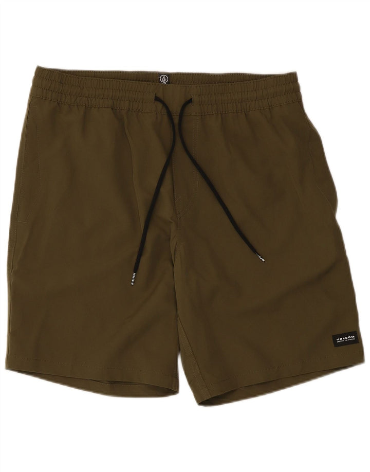Volcom Mens Swimming Shorts Large Khaki Polyester