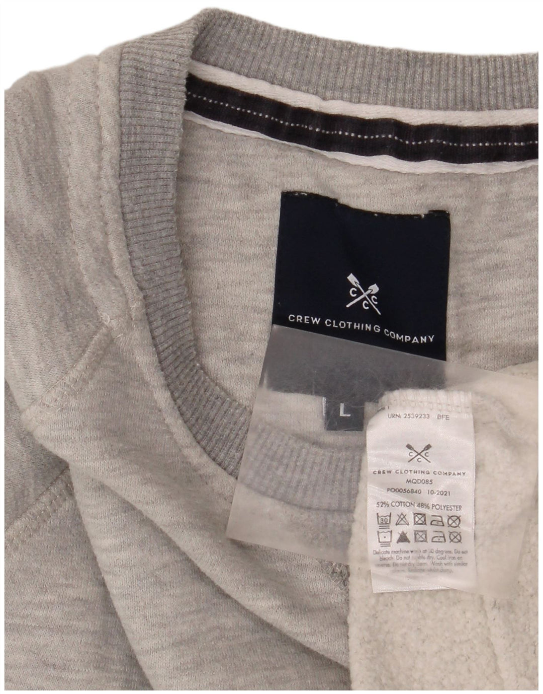 Crew Clothing Mens Graphic Sweatshirt Jumper Large Grey Flecked Cotton