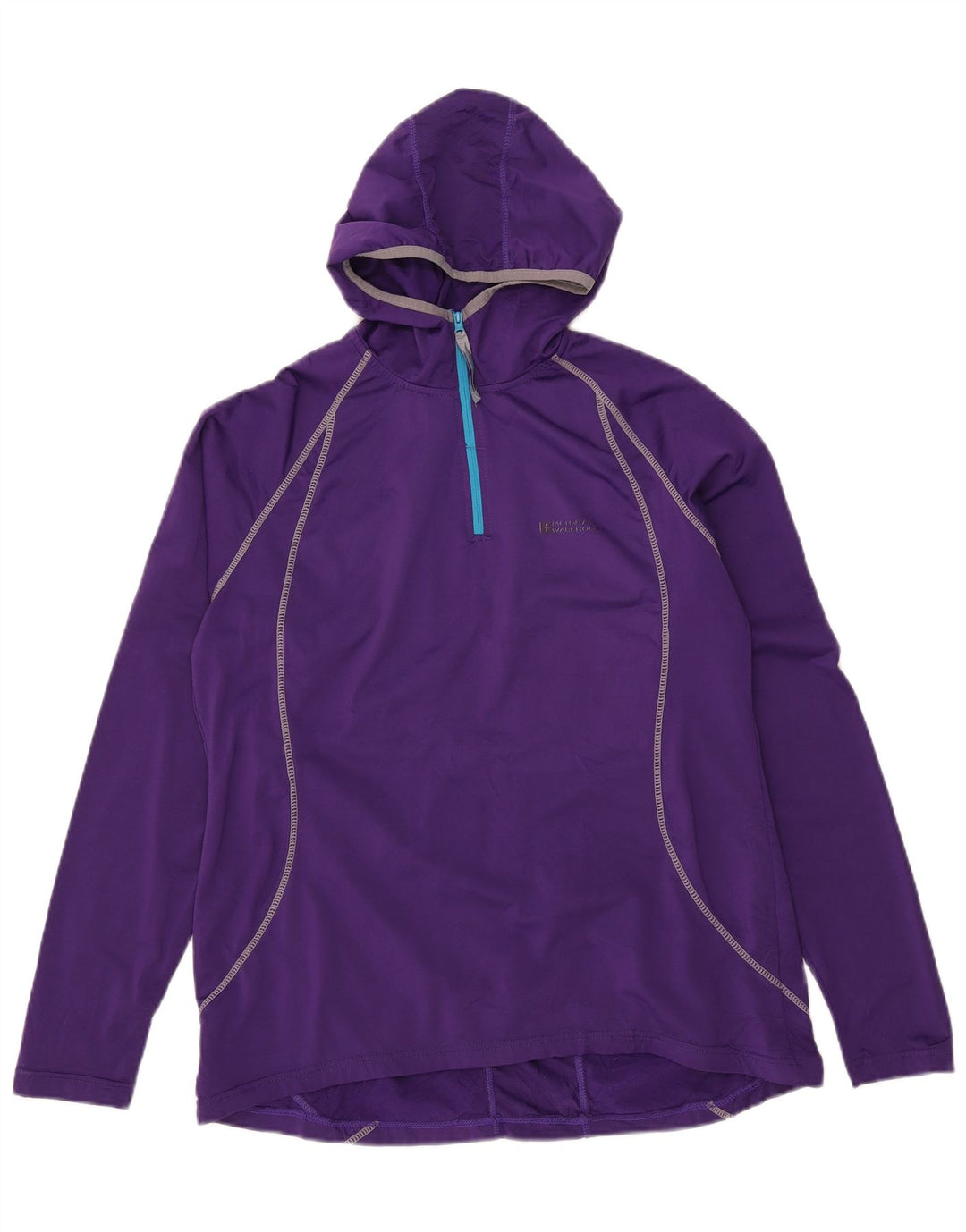 Mountain Warehouse Mens Hooded Zip Neck Top Long Sleeve Medium Purple