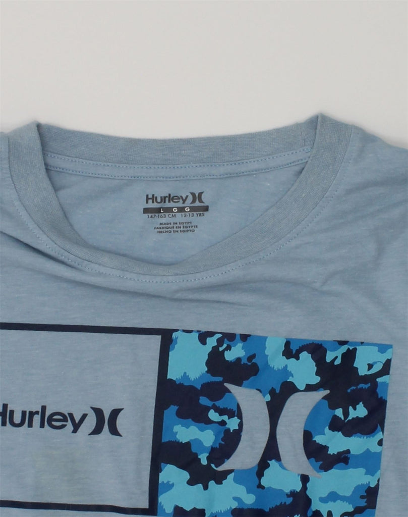 HURLEY Boys Graphic Top Long Sleeve 12-13 Years Large Blue Cotton | Vintage Hurley | Thrift | Second-Hand Hurley | Used Clothing | Messina Hembry 