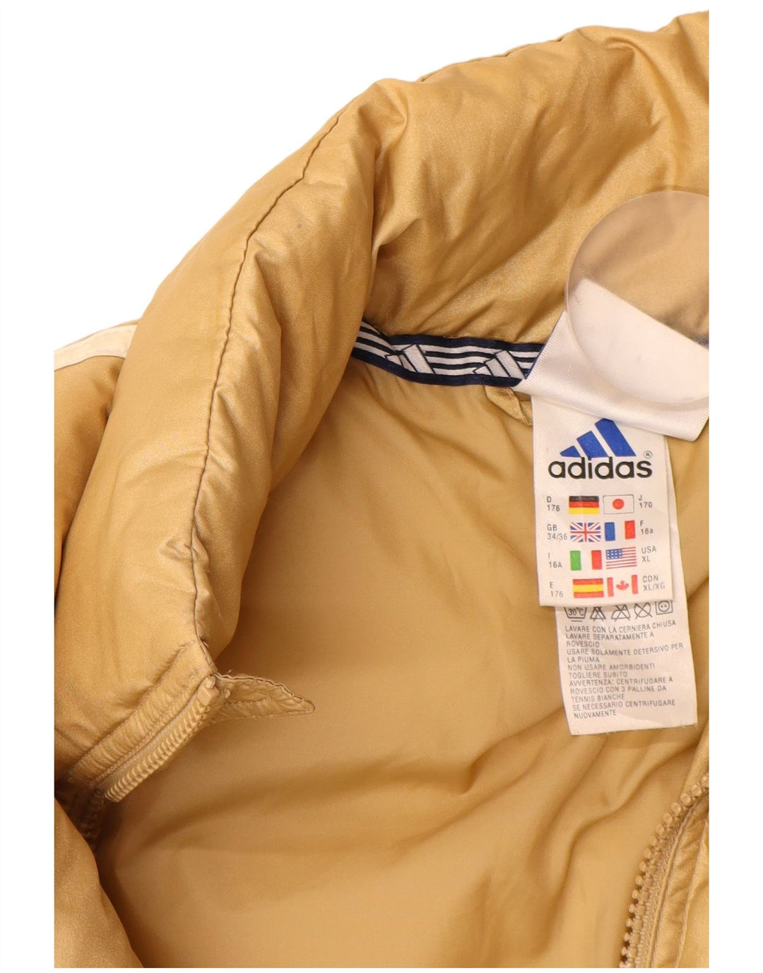 Adidas Boys Padded Jacket 15-16 Years Yellow Polyamide