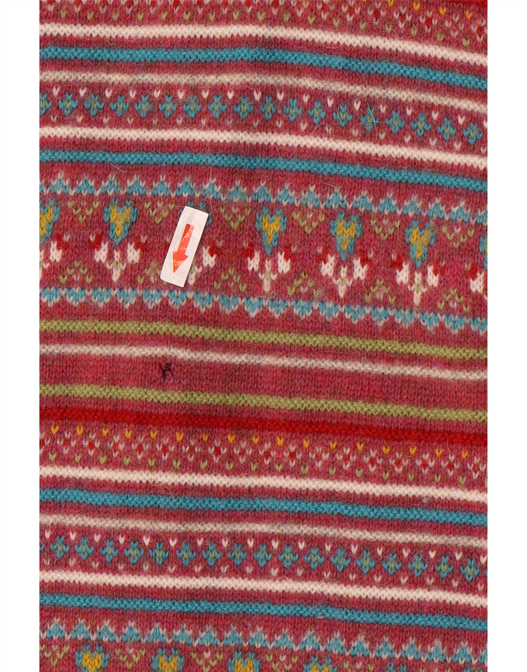 Stefanel Womens Cardigan Sweater UK 14 Medium Red Fair Isle Wool