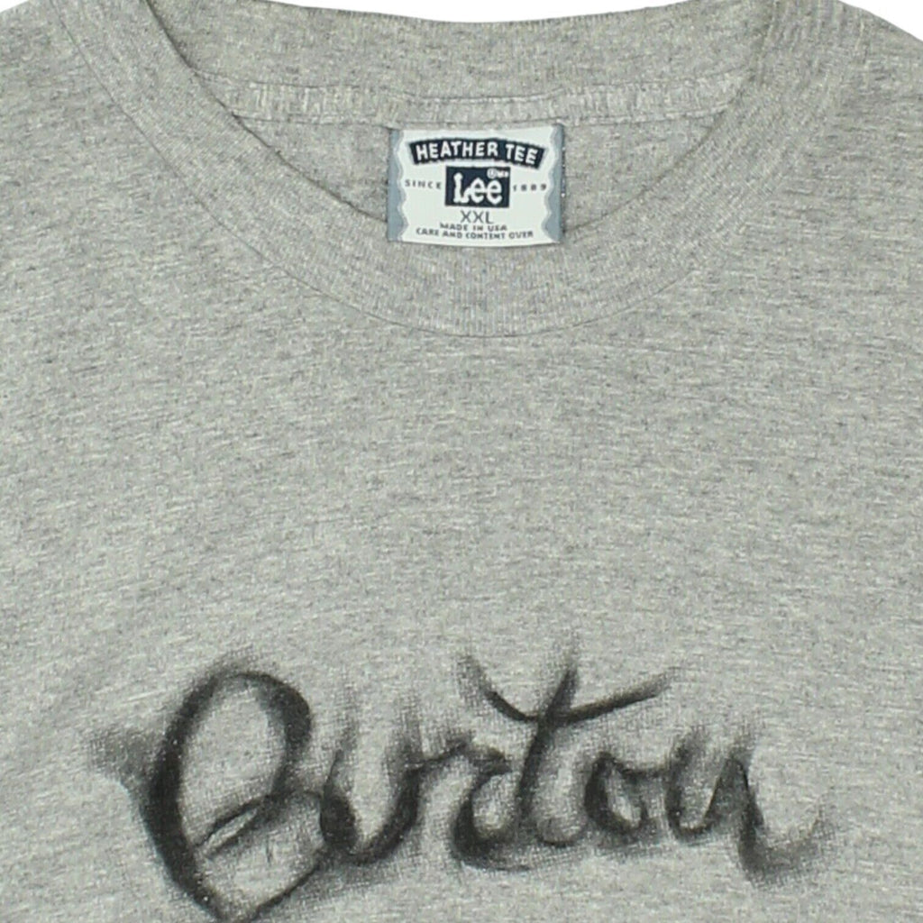 Burton Mens Grey Lee Crew Neck Tshirt | Vintage 90s Sports Casual Designer VTG | Vintage Messina Hembry | Thrift | Second-Hand Messina Hembry | Used Clothing | Messina Hembry 