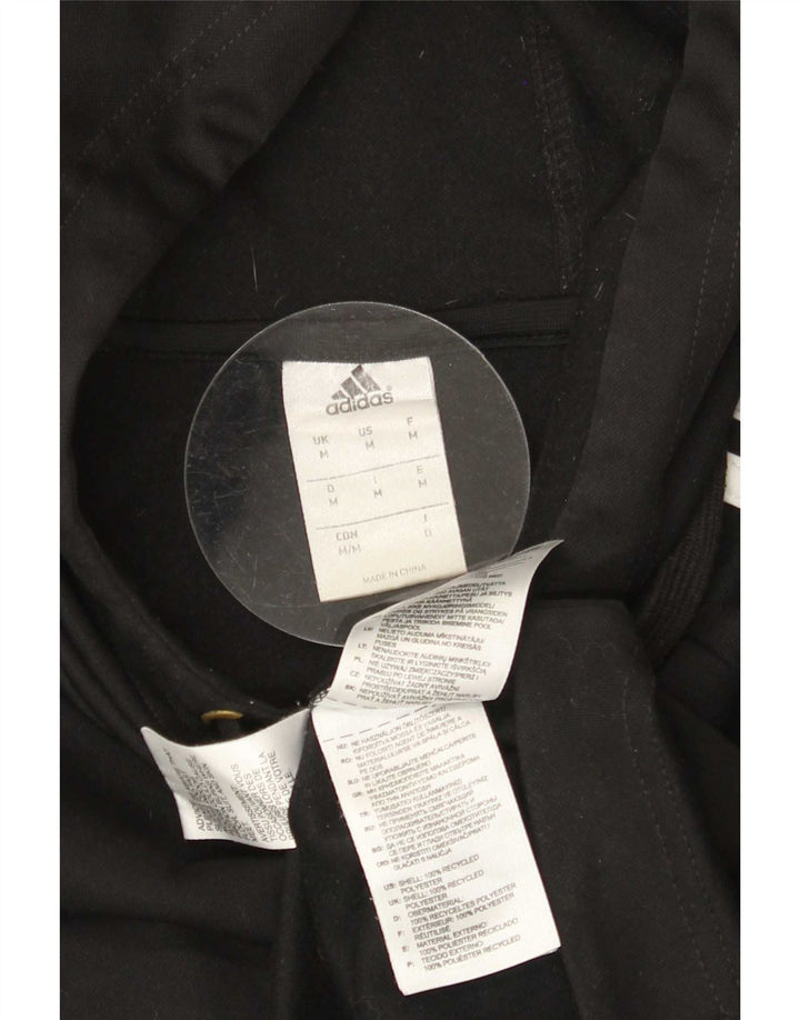Adidas Mens Hoodie Jumper Medium Black Colourblock Polyester