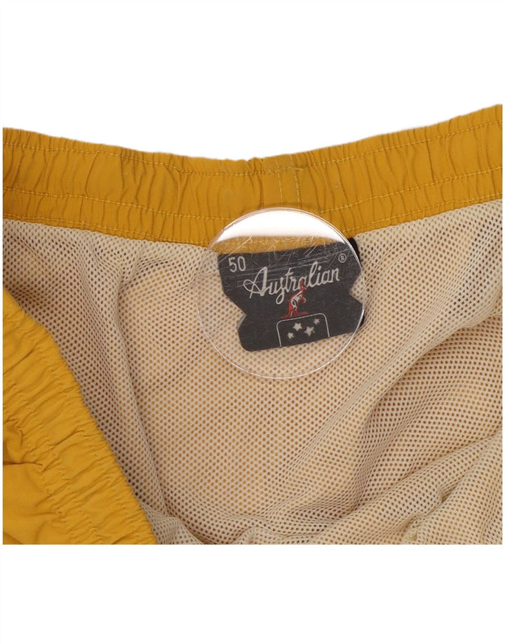 AUSTRALIAN L'ALPINA Mens Swimming Shorts IT 50 Medium  Yellow Polyamide