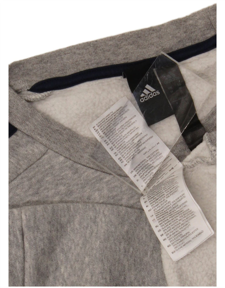 Adidas Mens Sweatshirt Jumper Medium Grey Cotton
