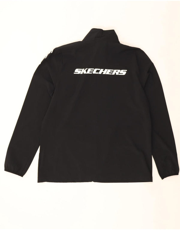 Skechers Mens Graphic Tracksuit Top Jacket Large Black Polyester