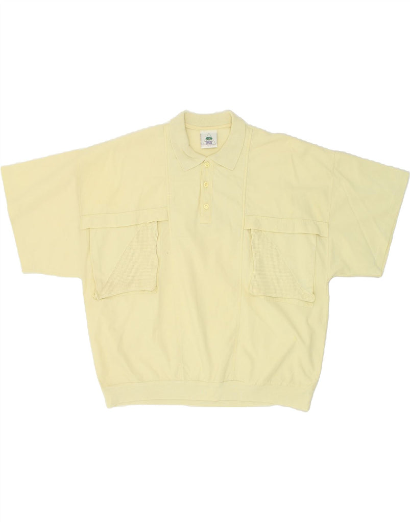 NEW FAST Mens Loose Fit Polo Shirt IT 48/50 Medium Yellow Cotton Vintage New Fast and Second-Hand New Fast from Messina Hembry 