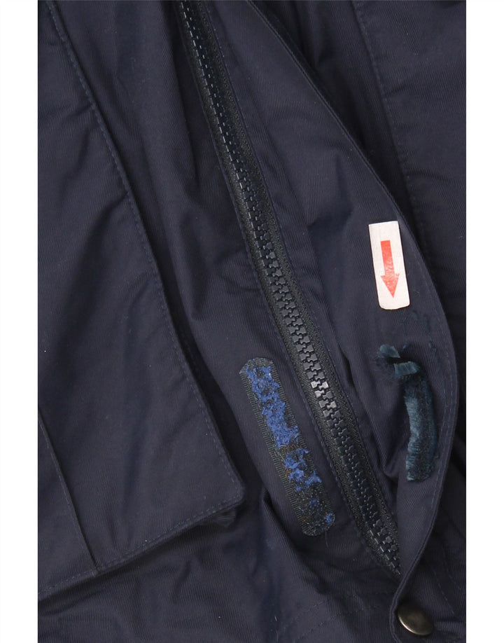 JACK WOLFSKIN Boys Hooded Windbreaker Coat 15-16 Years Navy Blue Polyamide