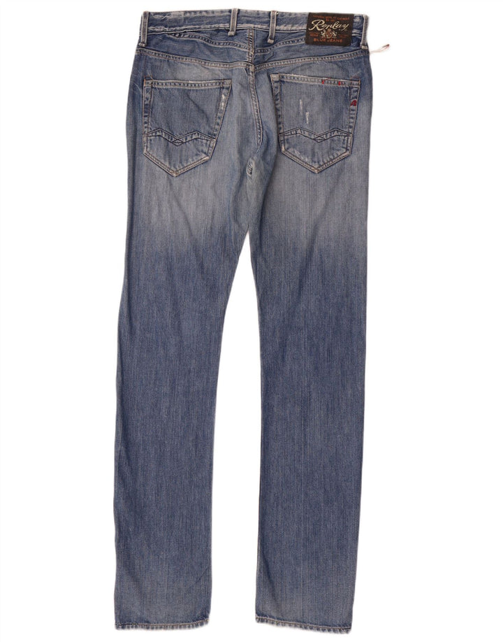 Replay Mens Slim Jeans W31 L34 Blue Cotton