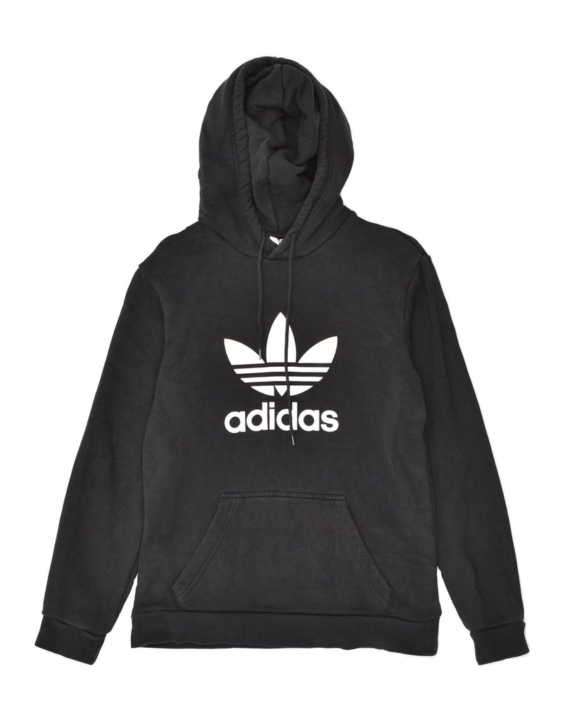 ADIDAS Mens Graphic Hoodie Jumper XS Black Cotton | Vintage Adidas | Thrift | Second-Hand Adidas | Used Clothing | Messina Hembry 