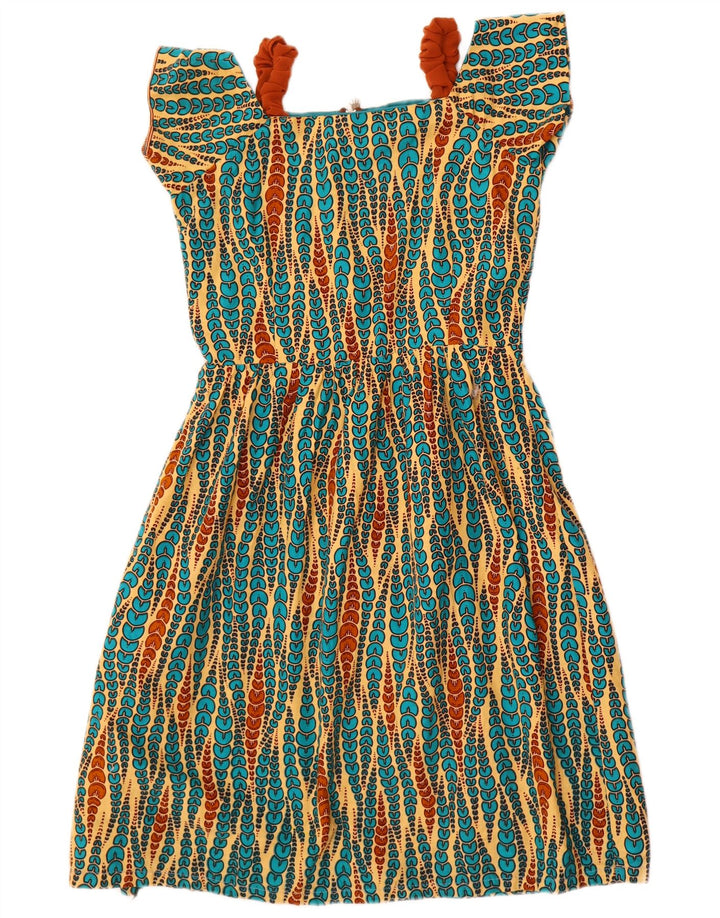 Vintage Womens A-Line Dress UK 10 Small Multicoloured Geometric