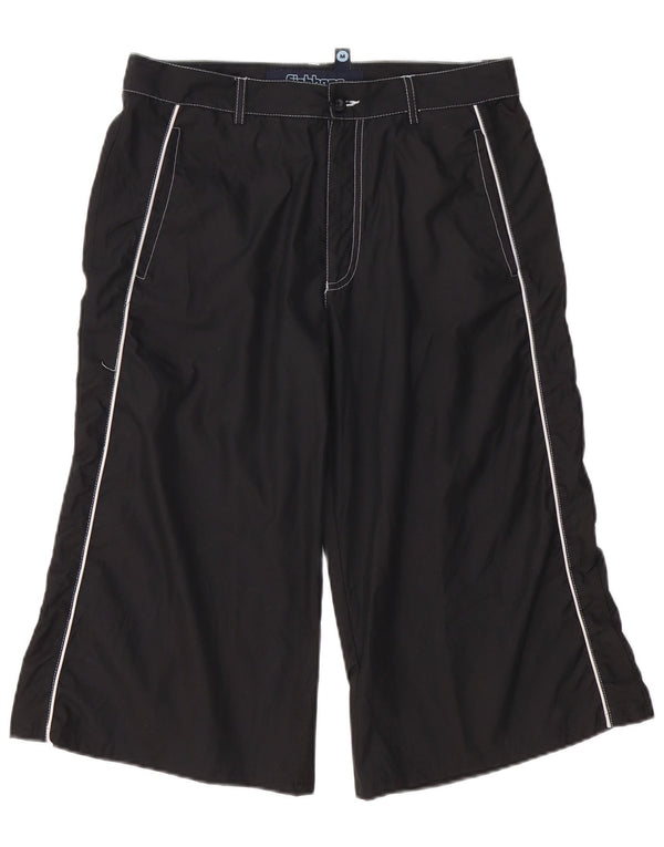 FISHBONE Mens Bermuda Shorts Medium W30 Black Polyester