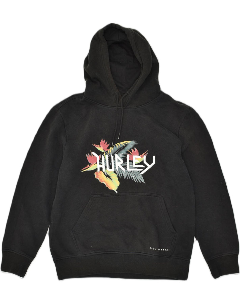 HURLEY Mens Graphic Hoodie Jumper Small Black Cotton | Vintage Hurley | Thrift | Second-Hand Hurley | Used Clothing | Messina Hembry 