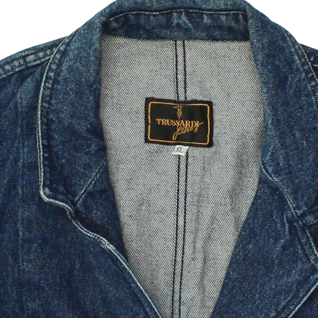 Trussardi Jeans Womens Blue Denim Blazer Jacket | Vintage High End Designer VTG | Vintage Messina Hembry | Thrift | Second-Hand Messina Hembry | Used Clothing | Messina Hembry 