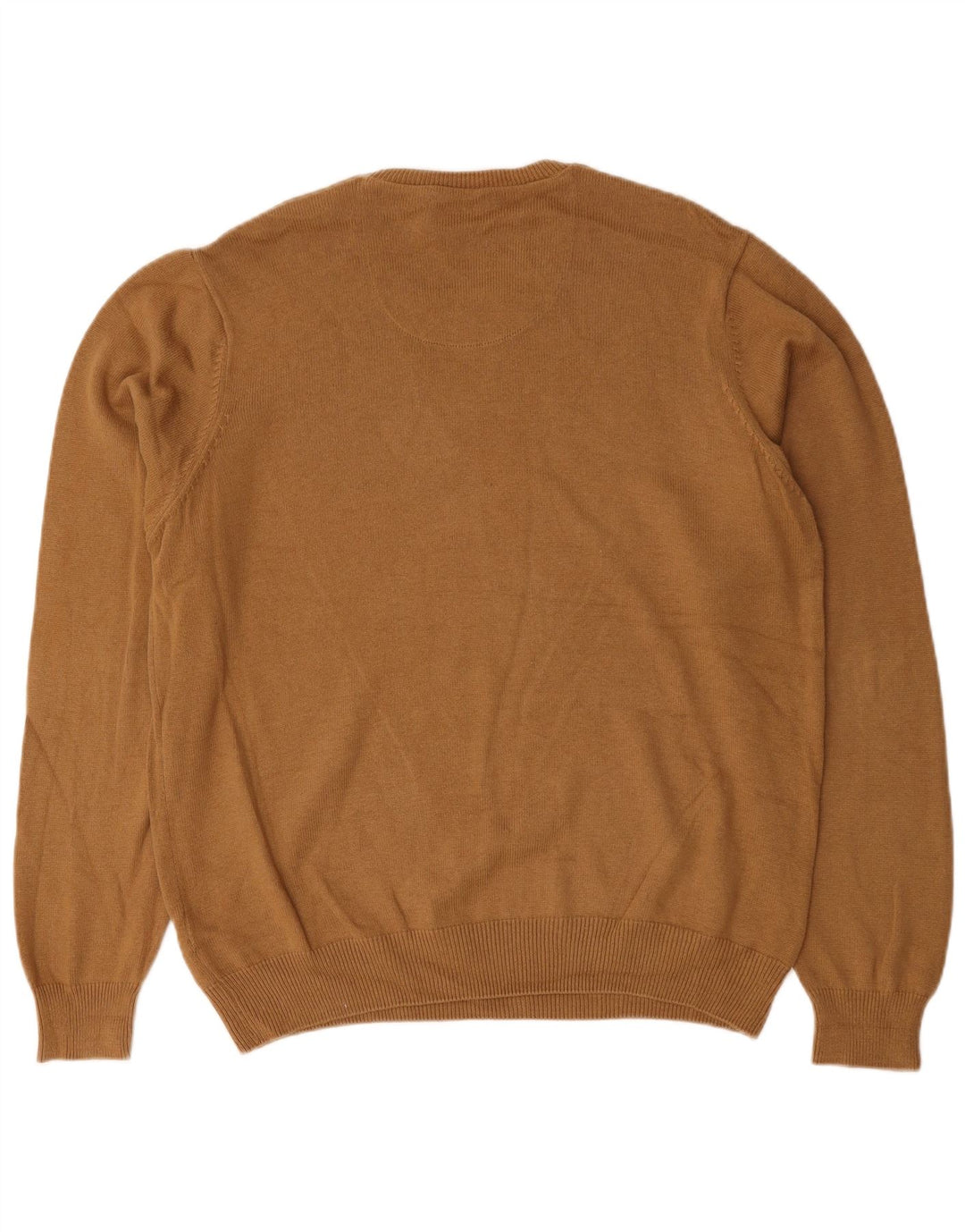 Marks & Spencer Mens Blue Harbour Crew Neck Jumper Sweater Large Beige