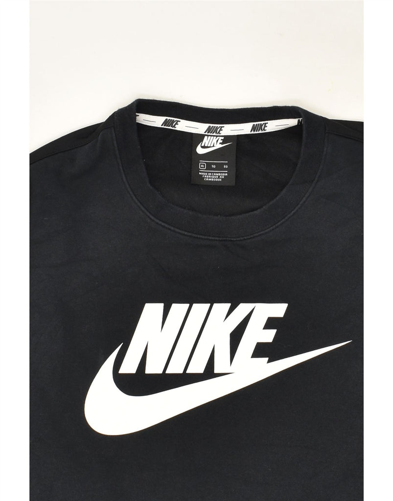 NIKE Mens Graphic Sweatshirt Jumper XL Black Cotton | Vintage Nike | Thrift | Second-Hand Nike | Used Clothing | Messina Hembry 