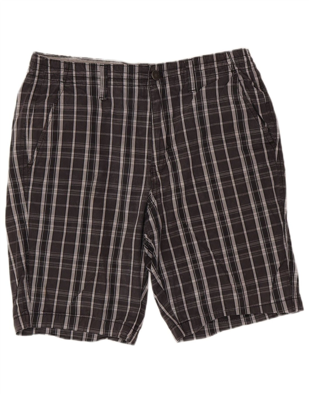 CALVIN KLEIN Mens Chino Shorts W32 Medium  Black Check Cotton
