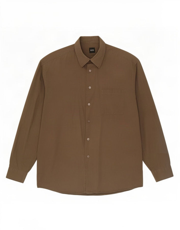 Hugo Boss Mens Shirt XL Khaki Cotton