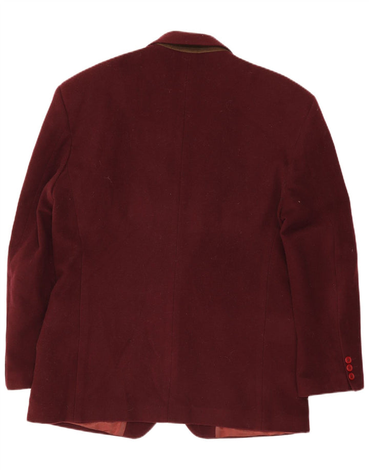 Pit Stop Mens 2 Button Blazer Jacket IT 54 2XL Burgundy Wool