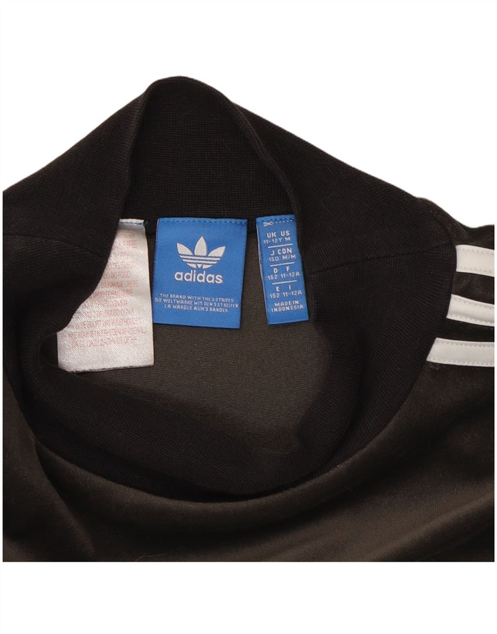 Adidas Girls Velour Sweatshirt Jumper 11-12 Years Grey Polyester