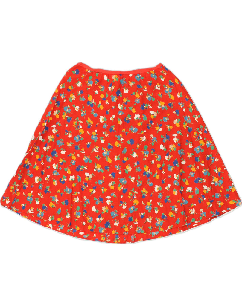 VINTAGE Womens Mini Skirt  W30 Medium Orange Floral Cotton | Vintage Vintage | Thrift | Second-Hand Vintage | Used Clothing | Messina Hembry 