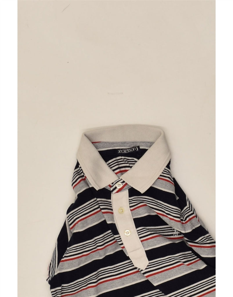 JECKERSON Boys Polo Shirt 10-11 Years Grey Striped Cotton | Vintage Jeckerson | Thrift | Second-Hand Jeckerson | Used Clothing | Messina Hembry 