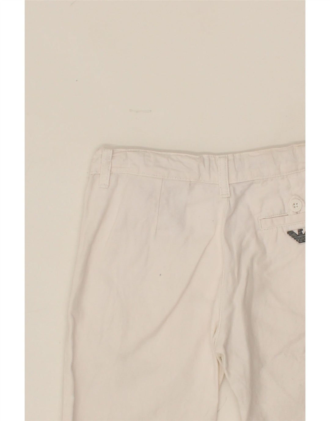 ARMANI Girls Bermuda Shorts 7-8 Years W22  White Cotton Vintage Armani and Second-Hand Armani from Messina Hembry 