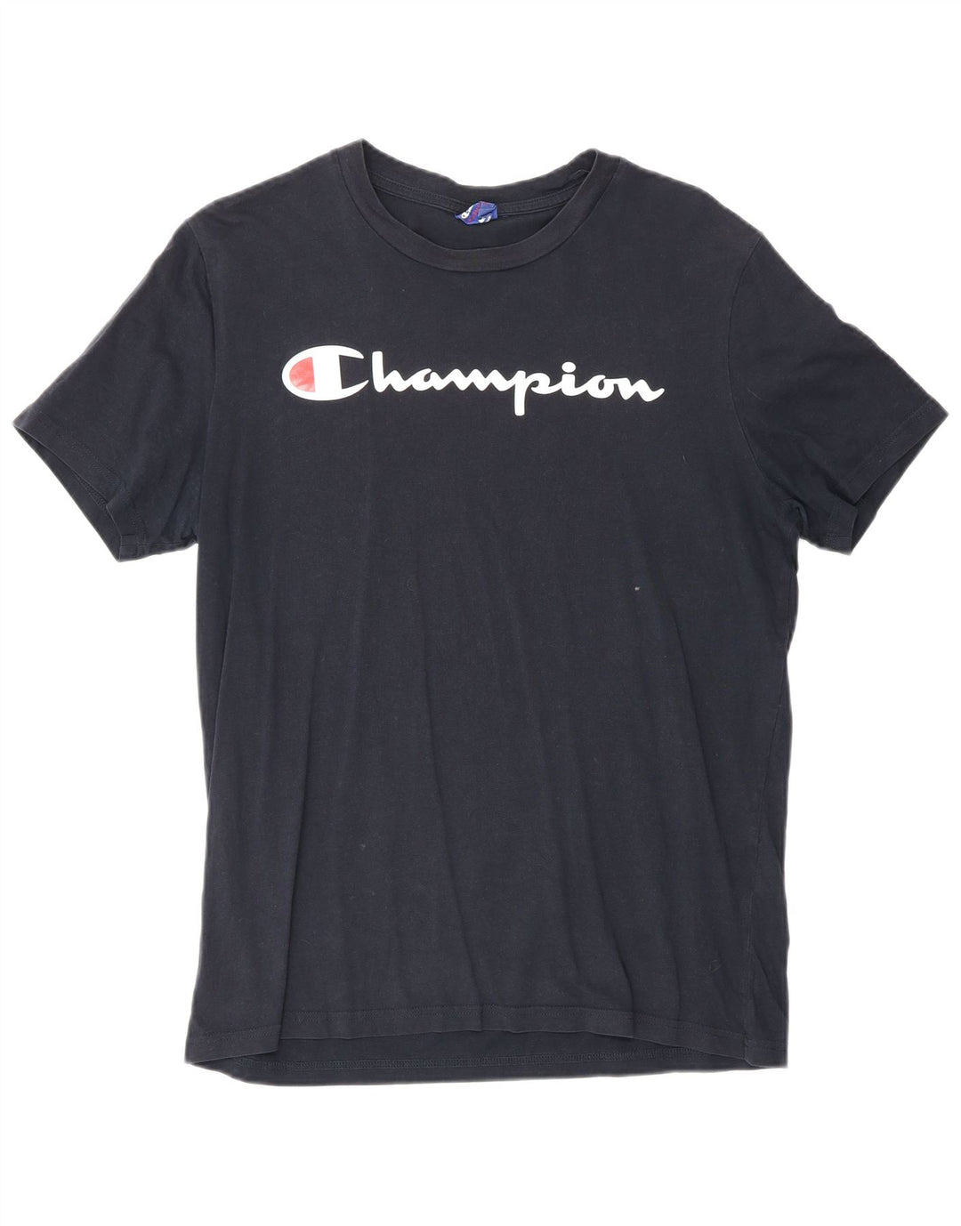 Champion Mens Graphic T-Shirt Top Medium Navy Blue