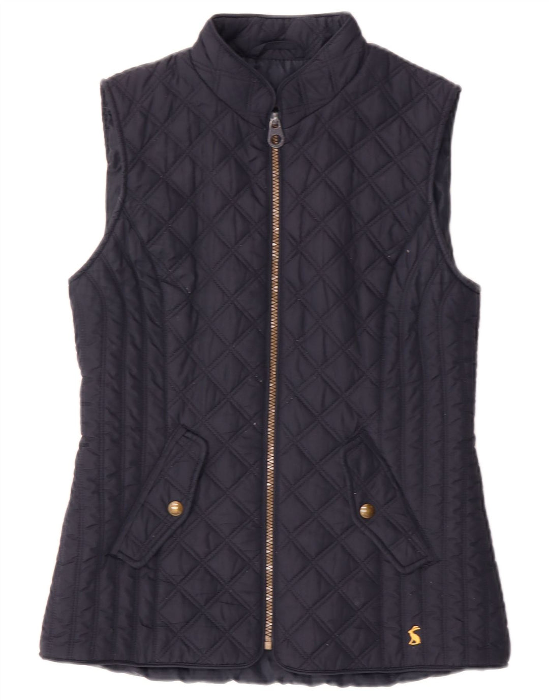 Joules Womens Quilted Gilet UK 8 Small  Navy Blue Polyester