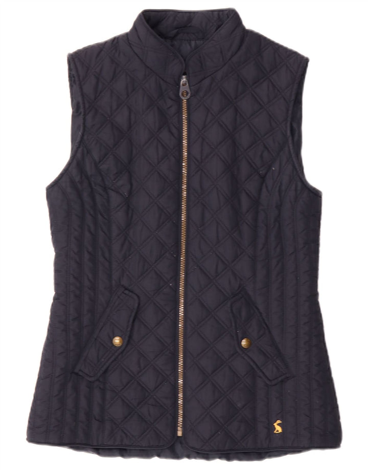 Joules Womens Quilted Gilet UK 8 Small  Navy Blue Polyester