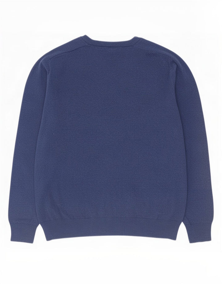 Bench Mens V-Neck Jumper Sweater XL Blue Cotton