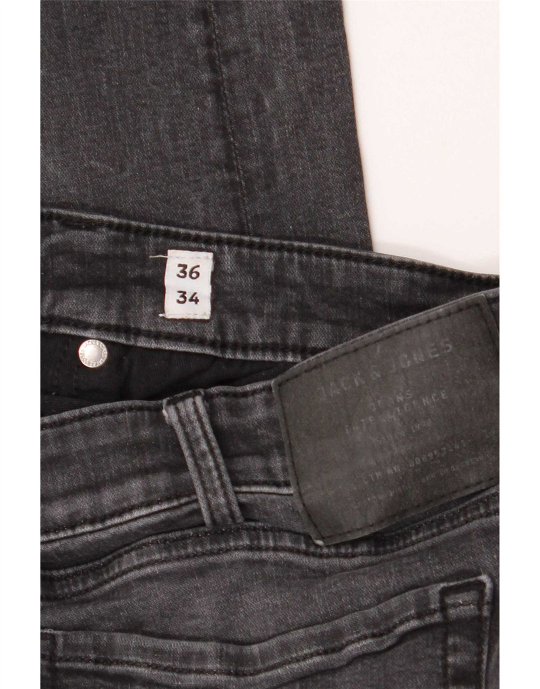 Jack & Jones Mens Slim Jeans W36 L34 Grey Cotton