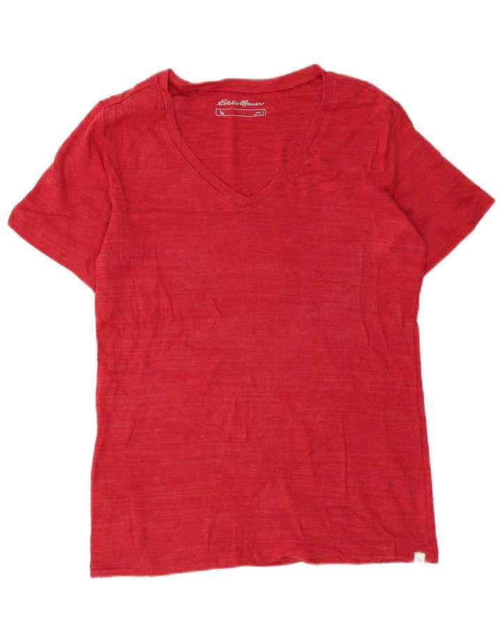 Eddie Bauer Womens T-Shirt Top UK 14 Large Red Cotton