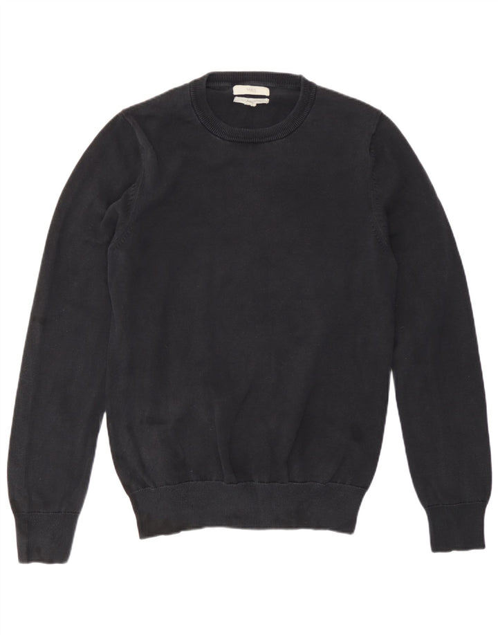 Marks & Spencer Mens Crew Neck Jumper Sweater Small Navy Blue Cotton