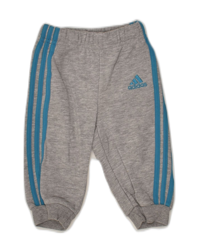 ADIDAS Baby Boys Tracksuit Trousers 3-6 Months Grey Cotton | Vintage Adidas | Thrift | Second-Hand Adidas | Used Clothing | Messina Hembry 