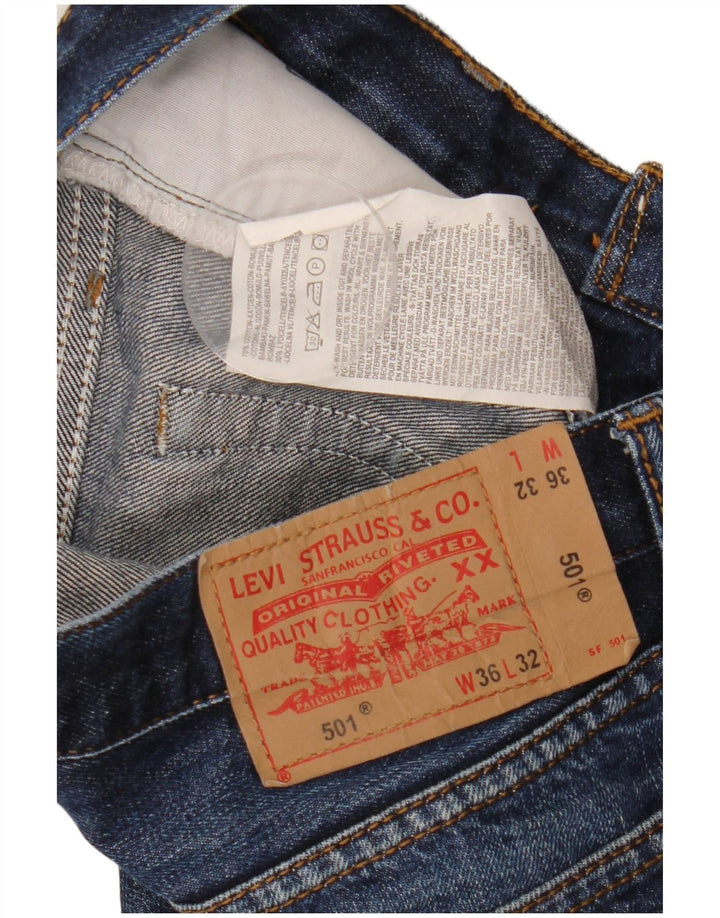 Levi's Mens 501 Straight Jeans W36 L32 Blue Cotton