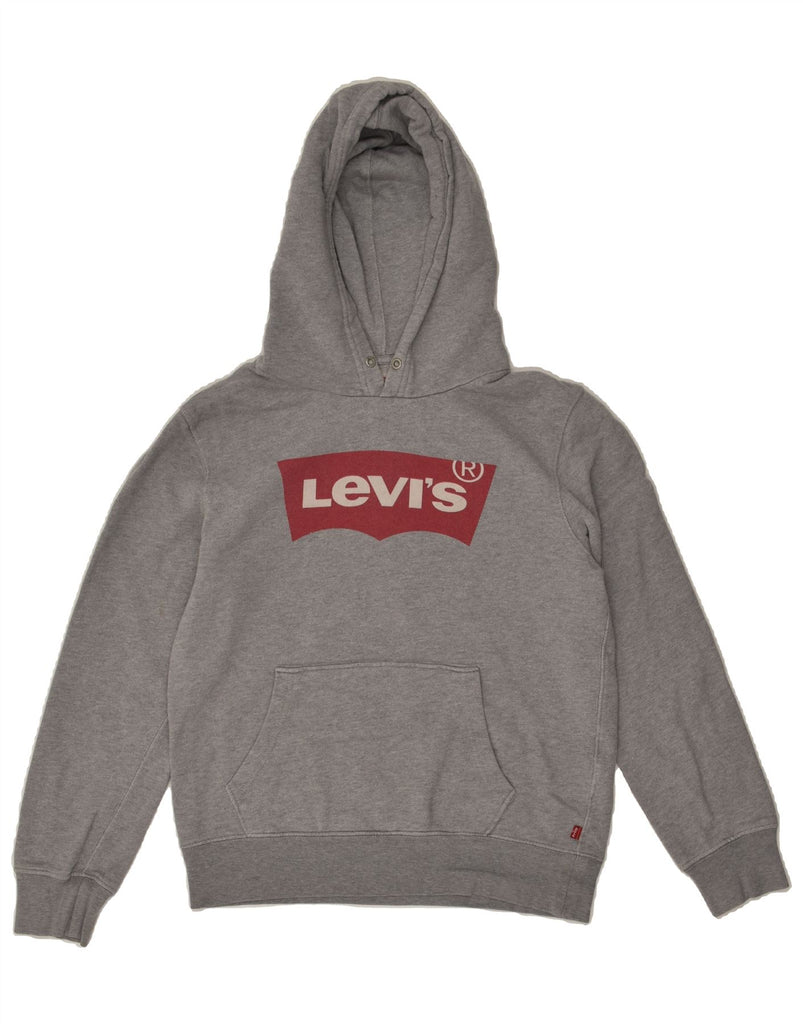 LEVI'S Mens Graphic Hoodie Jumper Small Grey Cotton | Vintage Levi's | Thrift | Second-Hand Levi's | Used Clothing | Messina Hembry 