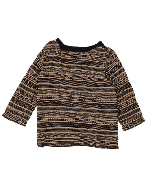 Perte by Krizia Womens Cardigan Sweater UK 16 Large Black Striped Cotton