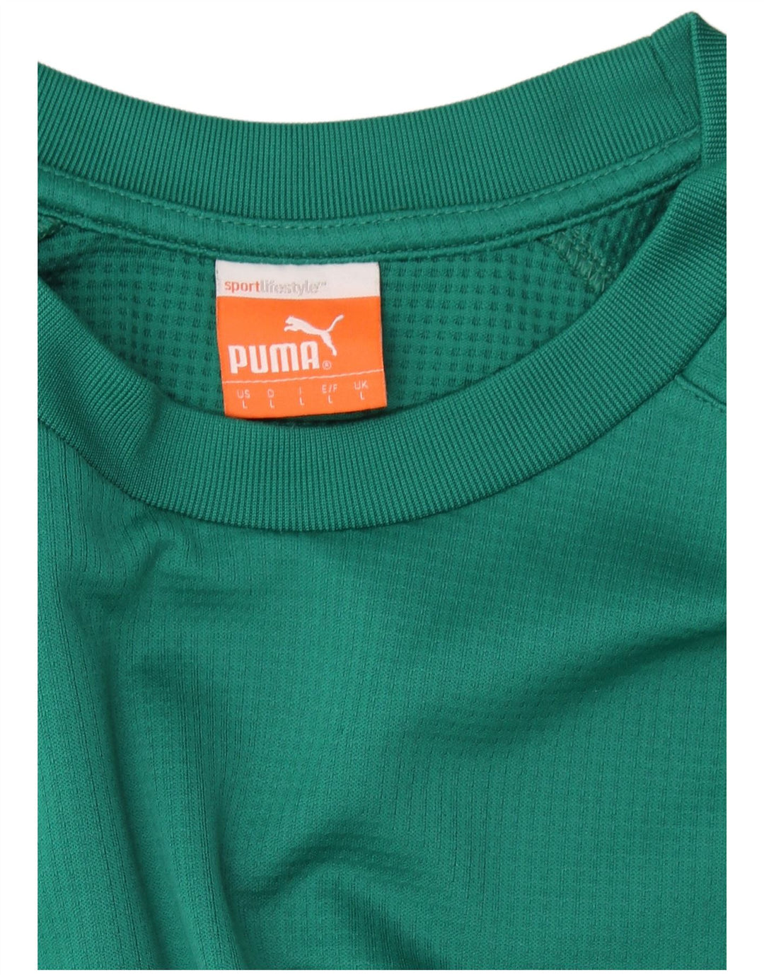PUMA Mens Sweatshirt Jumper Large Green Colourblock Polyester