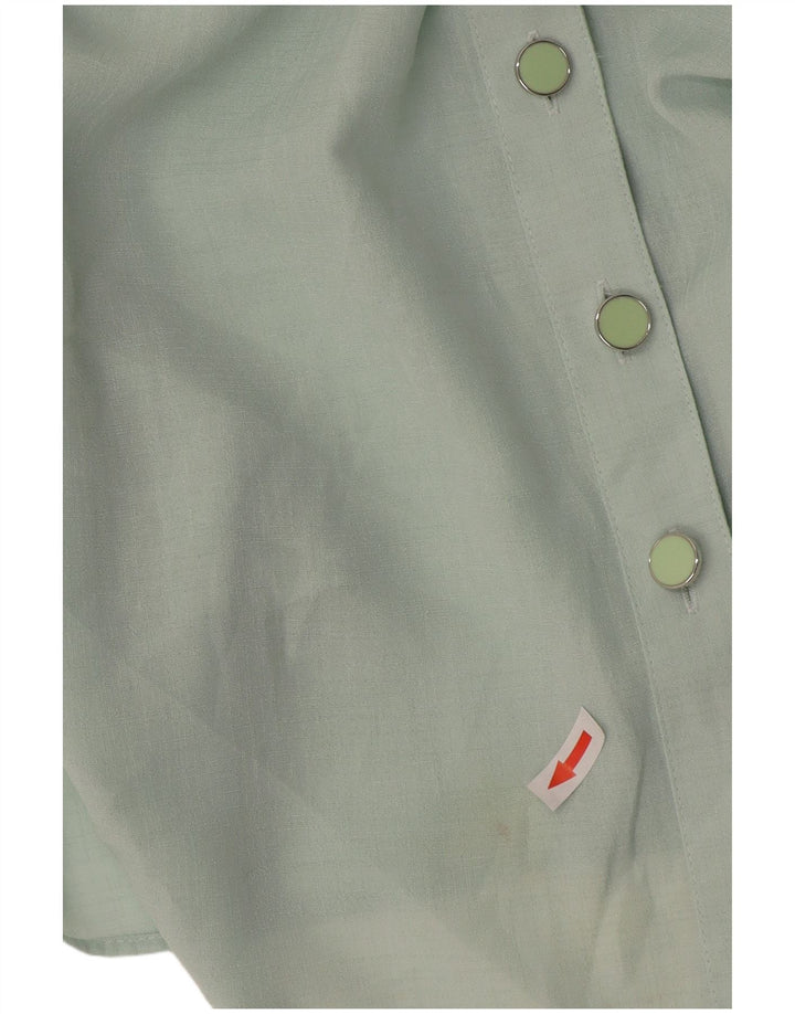 Marks & Spencer Womens Short Sleeve Shirt UK 20 2XL Green Polyester